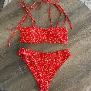 Tie Shoulder Bikini Set